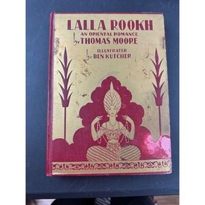 Lalla Rookh Thomas Moore Ben Kutcher Illustrated 1930 Art Deco Red Gold Book